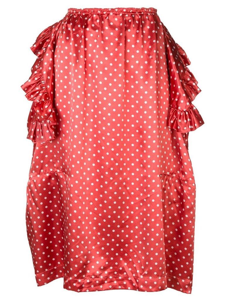 Comme Des Garçons Pre-Owned deconstructed ruffle polka dot skirt - Red
