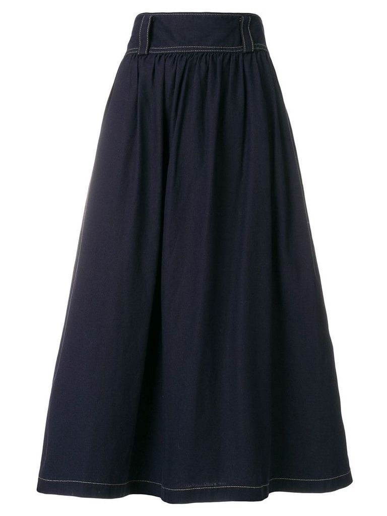 Yohji Yamamoto Pre-Owned flared midi skirt - Blue