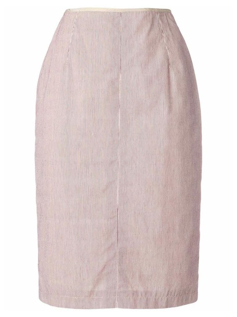 Jean Paul Gaultier Pre-Owned striped pencil skirt - Neutrals
