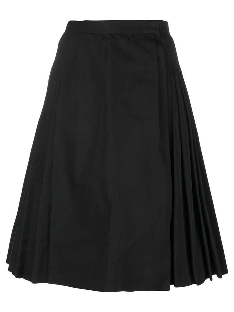 Yves Saint Laurent Pre-Owned pleated midi-skirt - Black
