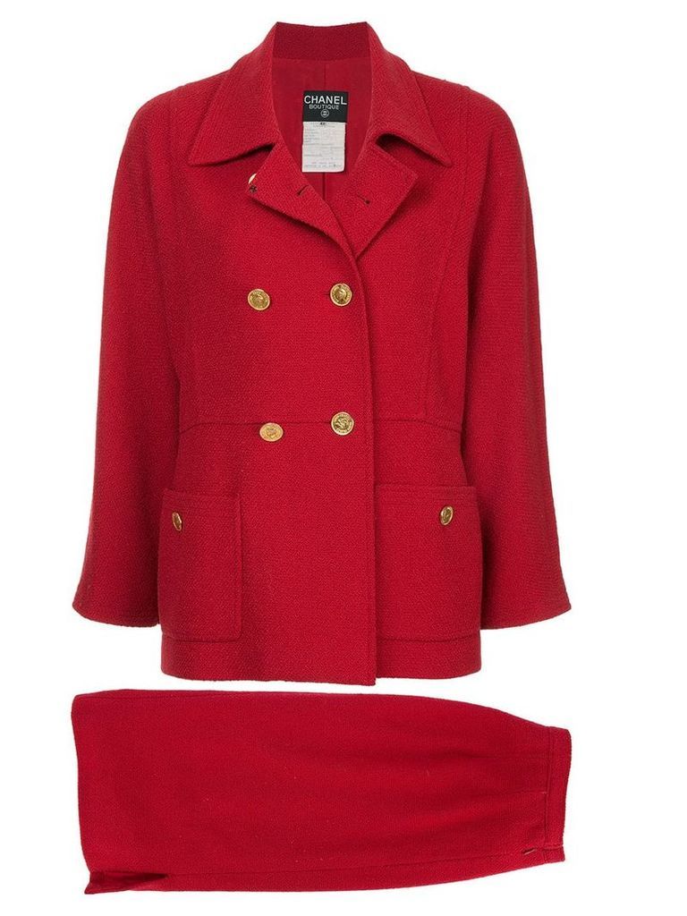 Chanel Pre-Owned double breasted skirt suit - Red