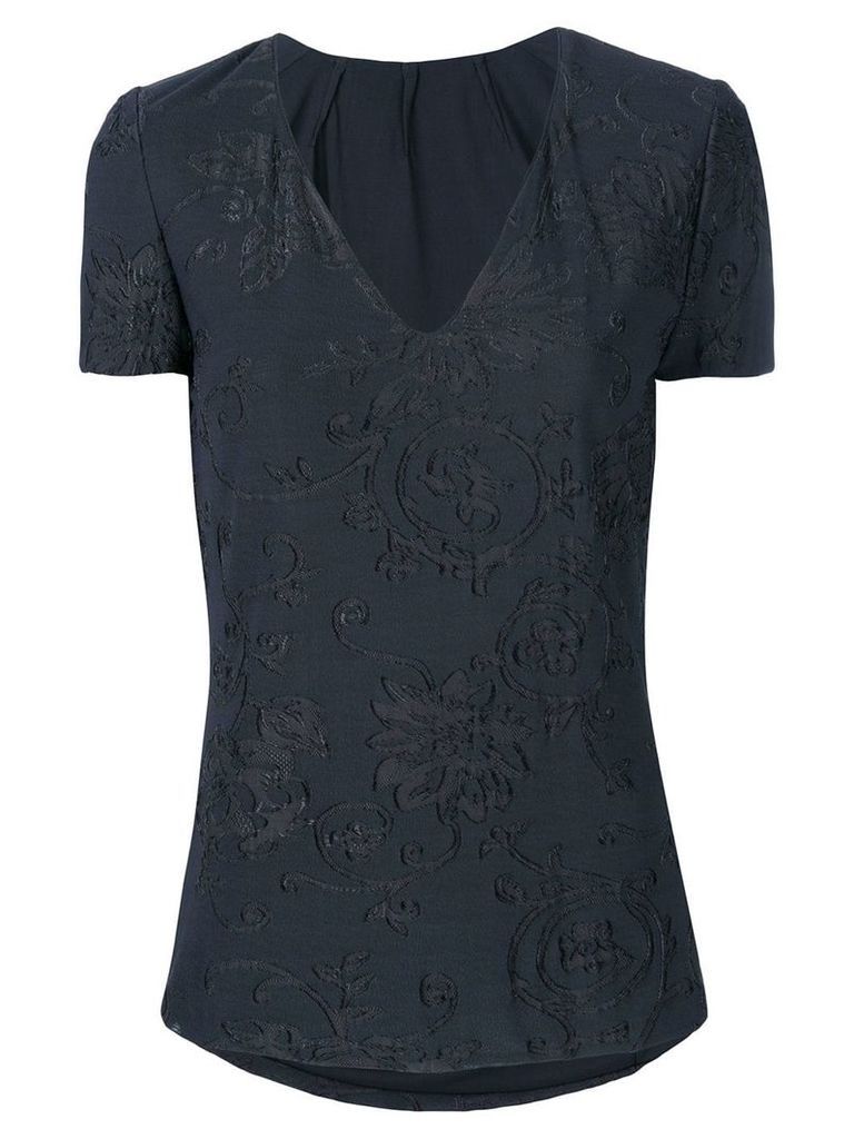 Giorgio Armani Pre-Owned floral lace blouse - Black