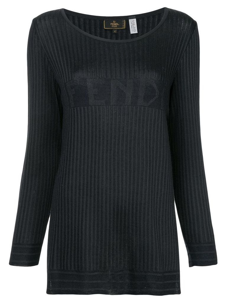 Fendi Pre-Owned logo knit top - Blue