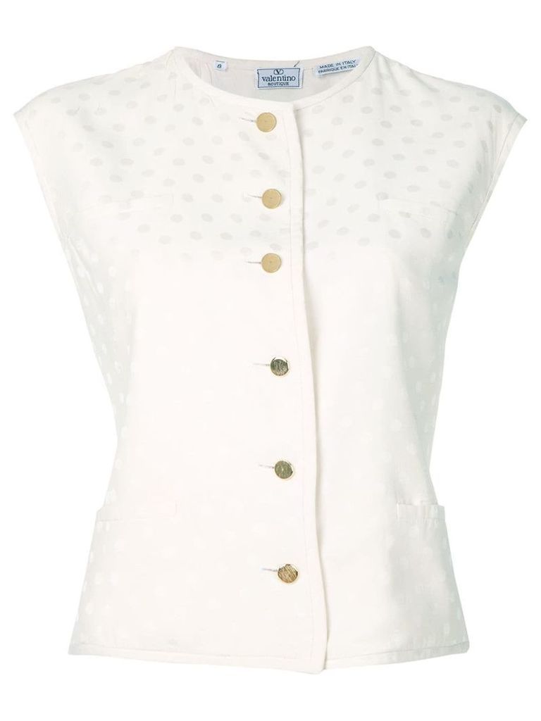 Valentino Pre-Owned tonal dots buttoned blouse - Neutrals
