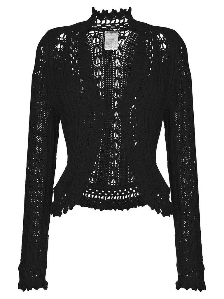 Chanel Pre-Owned 2004 embroidered fitted cardigan - Black
