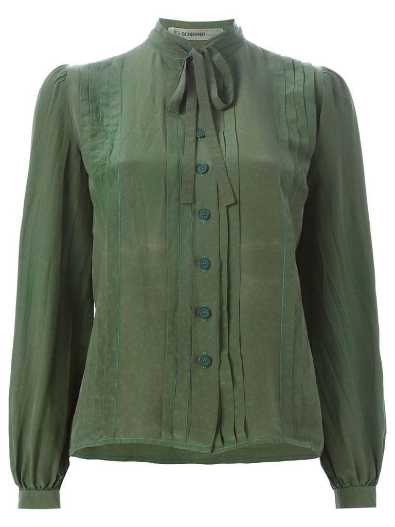 Jean Louis Scherrer Pre-Owned pussy bow shirt - Green