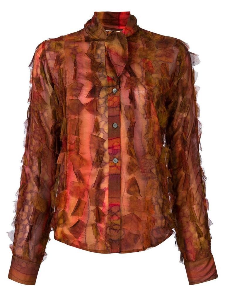 Romeo Gigli Pre-Owned pussy bow ruffled shirt - Multicolour