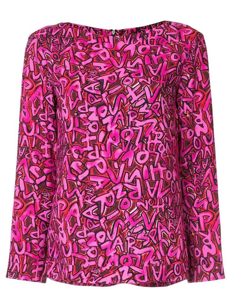 Louis Vuitton pre-owned long-sleeve printed T-shirt - PINK