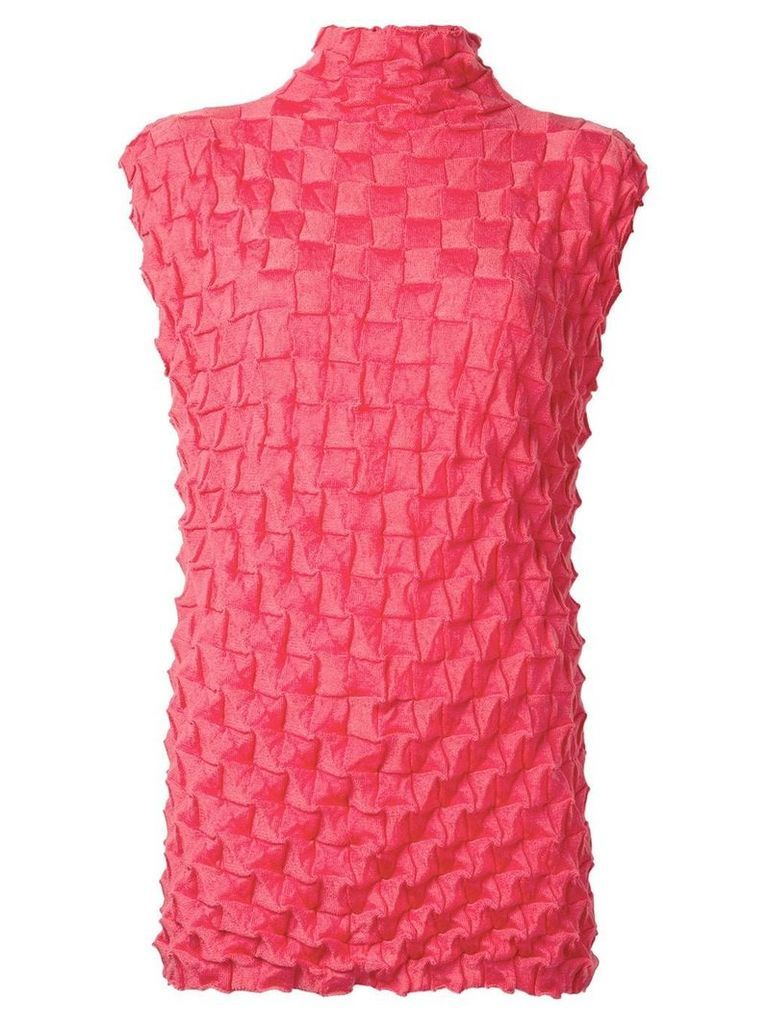 Issey Miyake Pre-Owned sleeveless origami top - PINK