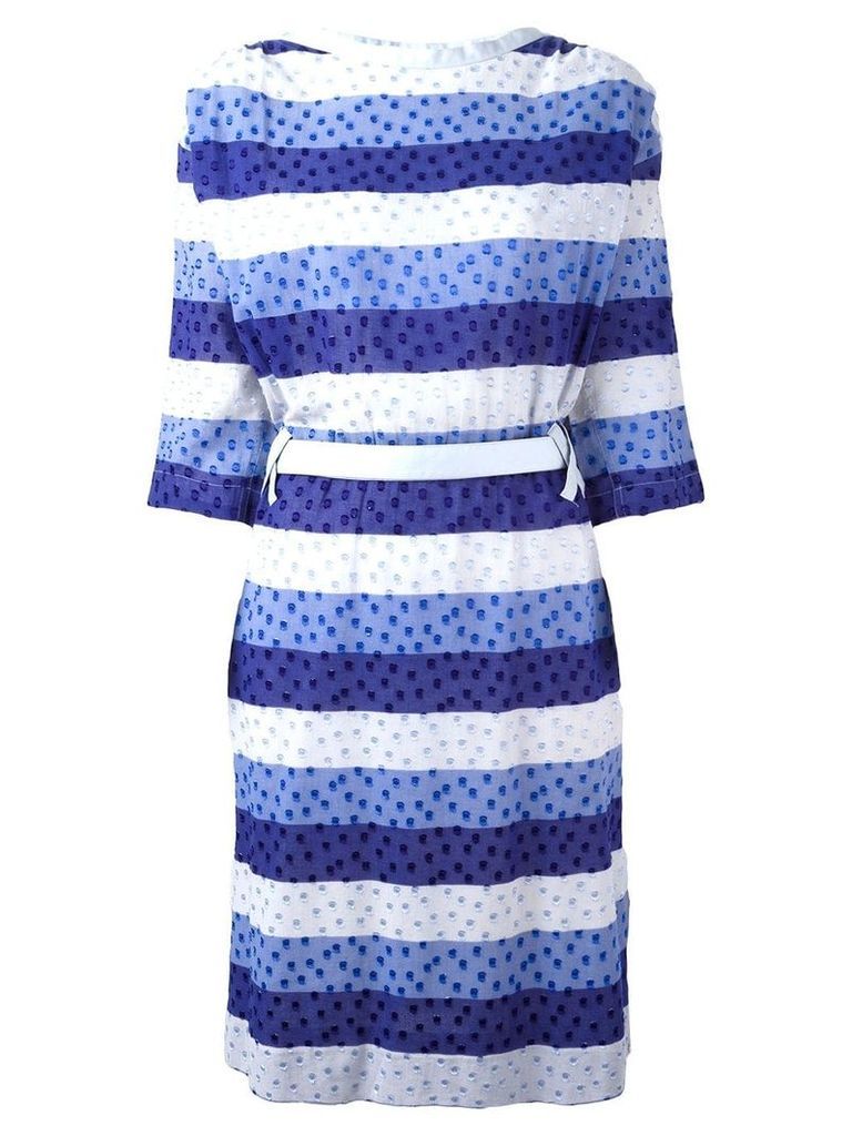 Courrèges Pre-Owned tonal stripe dress - Blue
