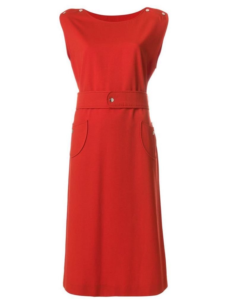 Courrèges Pre-Owned belted midi dress - Red