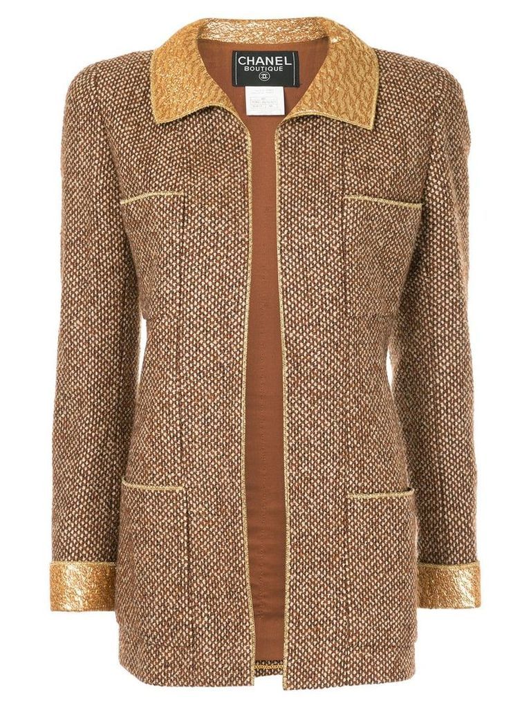 Chanel Pre-Owned tweed fitted jacket - Brown