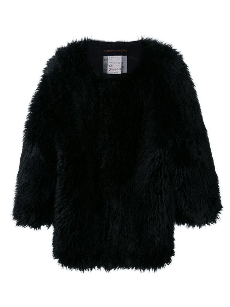 Comme Des Garçons Pre-Owned oversized faux fur jacket - Black