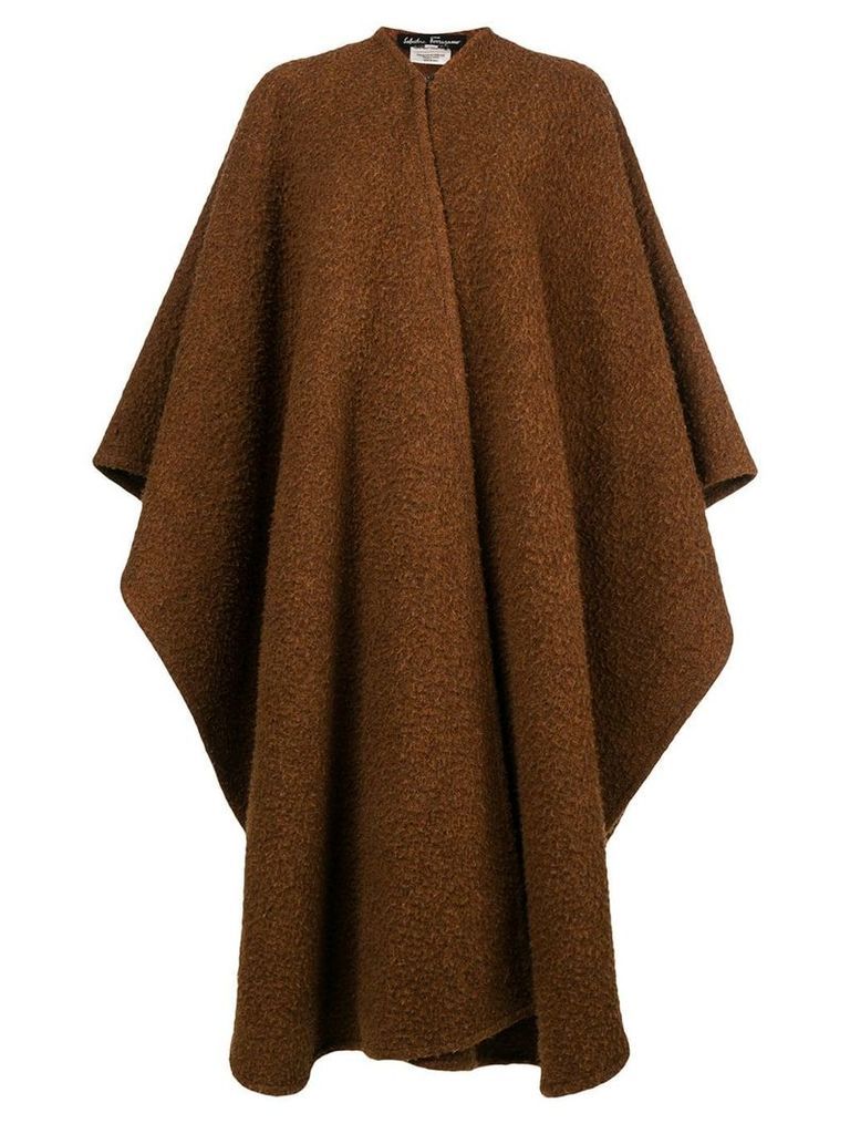 Salvatore Ferragamo Pre-Owned oversized draped cardi-coat - Brown