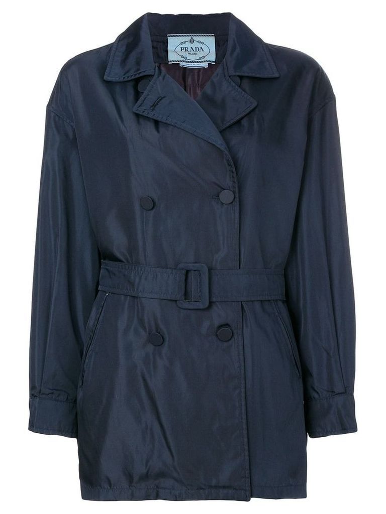Prada Pre-Owned short trench coat - Blue