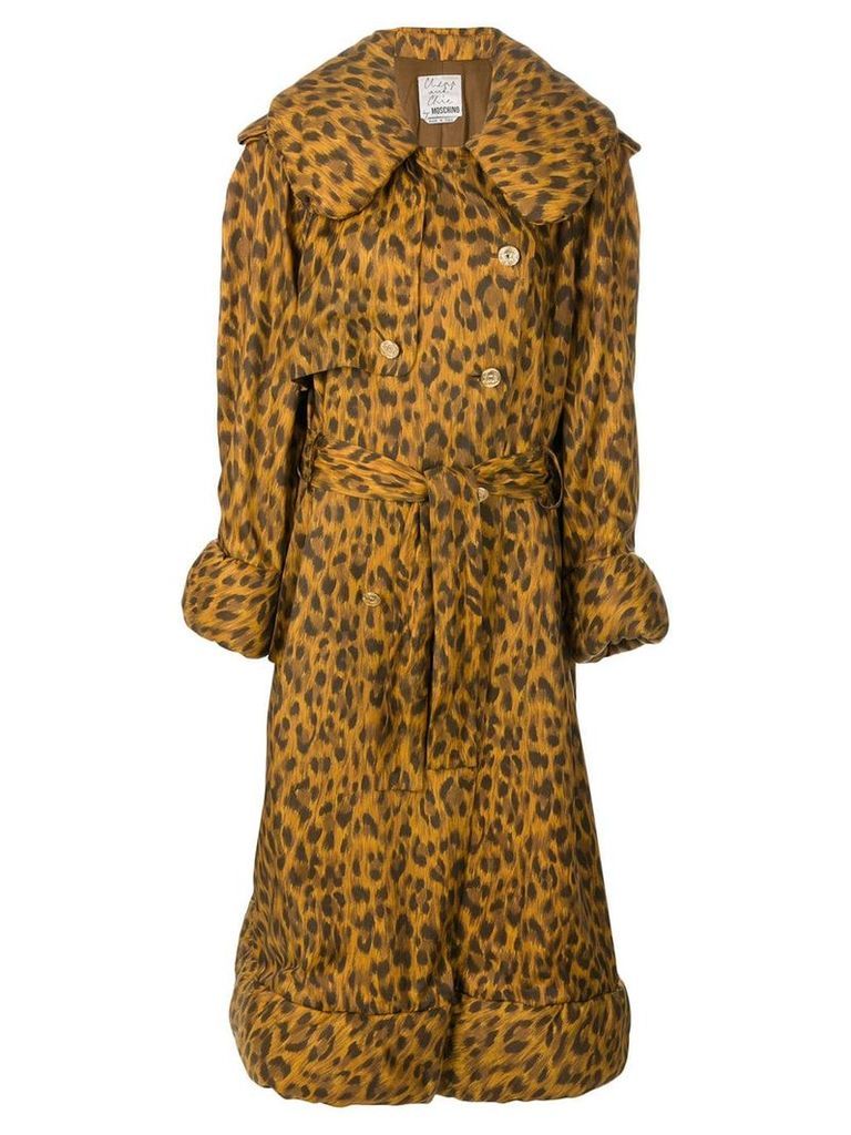 Moschino Pre-Owned leopard print padded raincoat - Brown