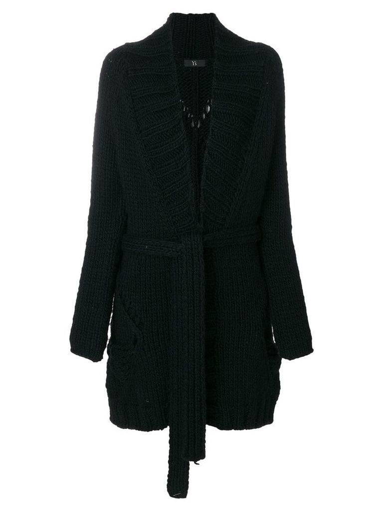 Yohji Yamamoto Pre-Owned chunky belted coat - Black
