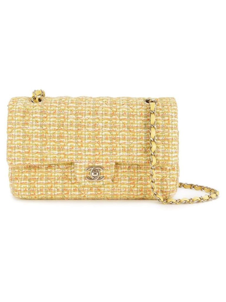 Chanel Pre-Owned 2014 chain tweed shoulder bag - Yellow
