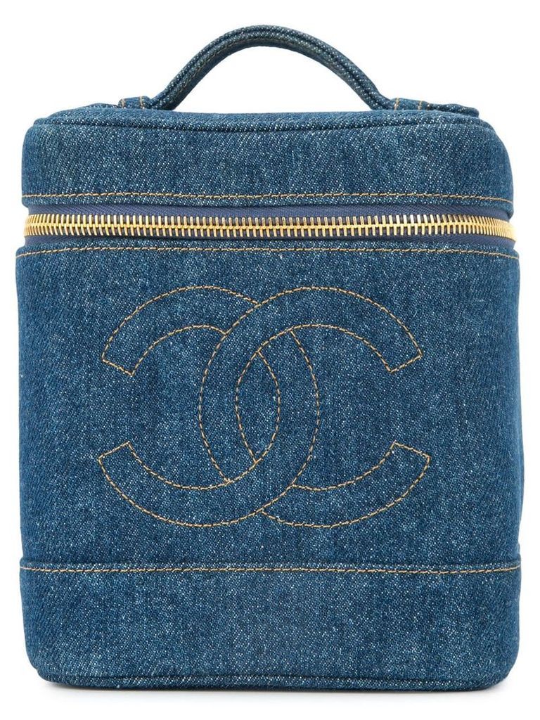 Chanel Pre-Owned 1996-1997 denim CC cosmetic vanity bag - Blue