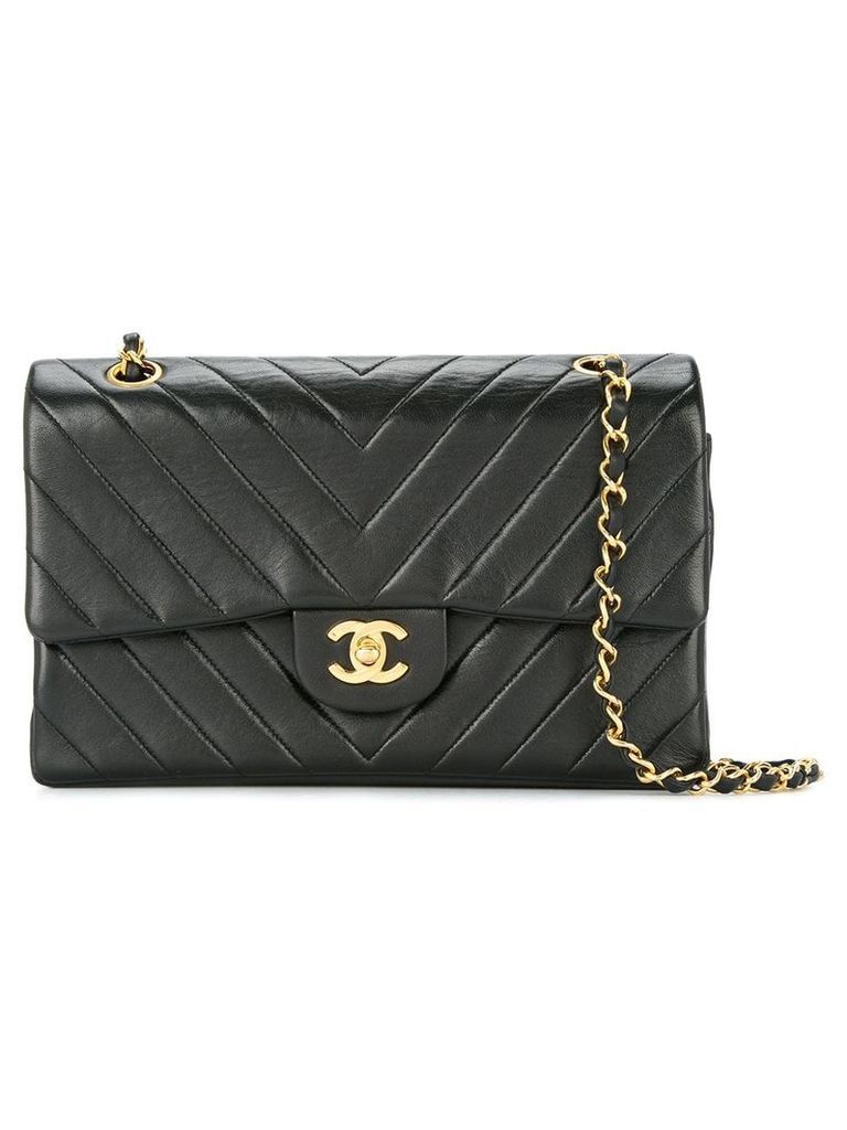 Chanel Pre-Owned v-stitch quilted shoulder bag - Black