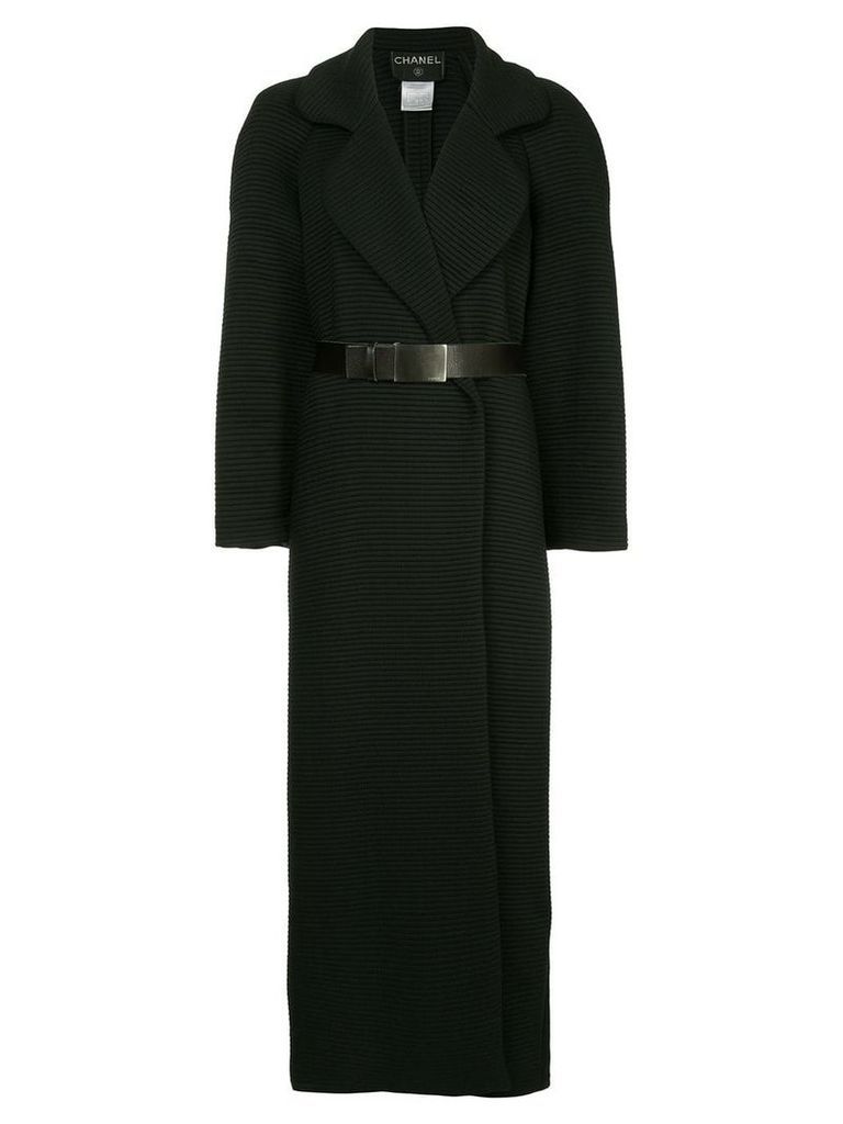 Chanel Pre-Owned quilted long coat - Black