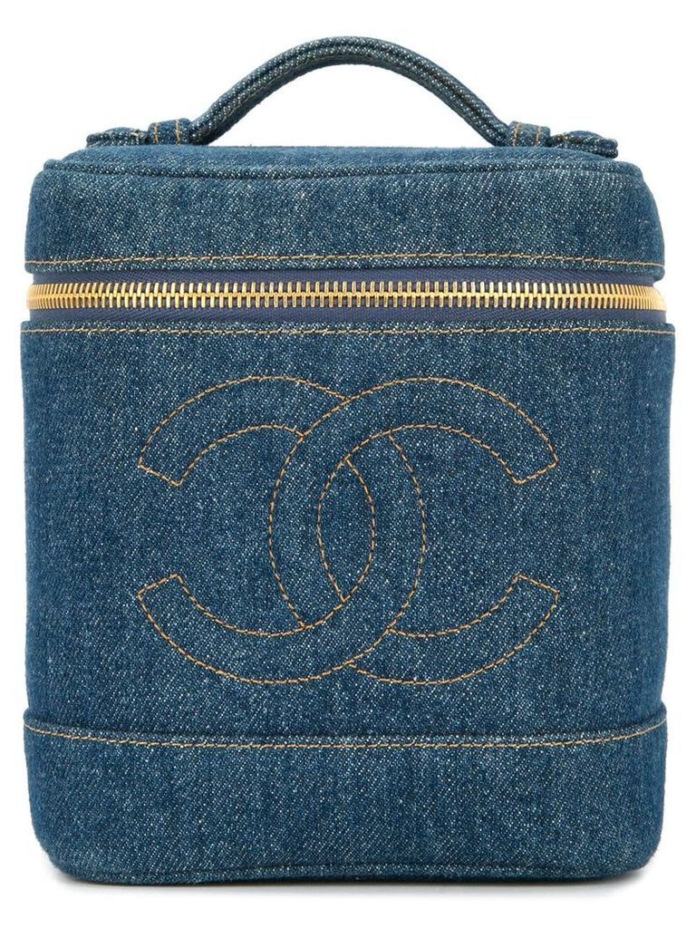 Chanel Pre-Owned 1996-1997 denim CC vanity bag - Blue