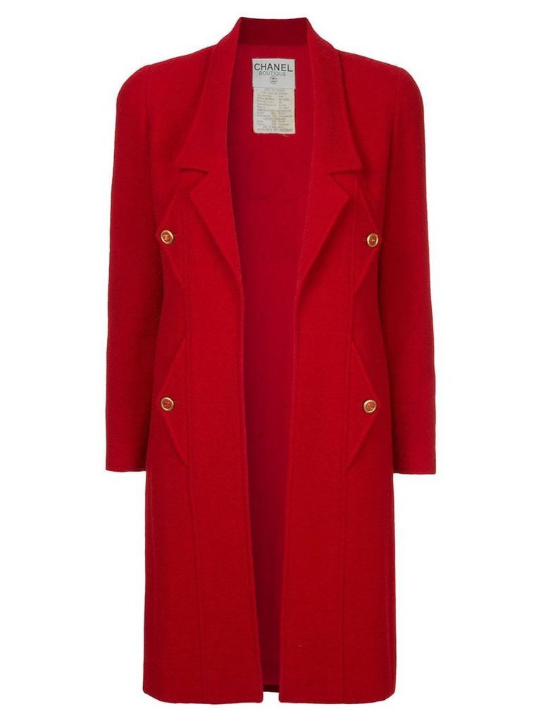 Chanel Pre-Owned 1980s open midi coat - Red