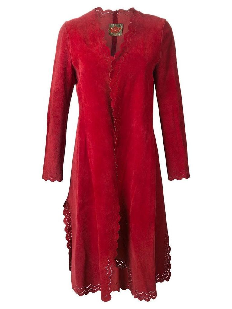 Roberta di Camerino Pre-Owned scalloped hem coat - Red