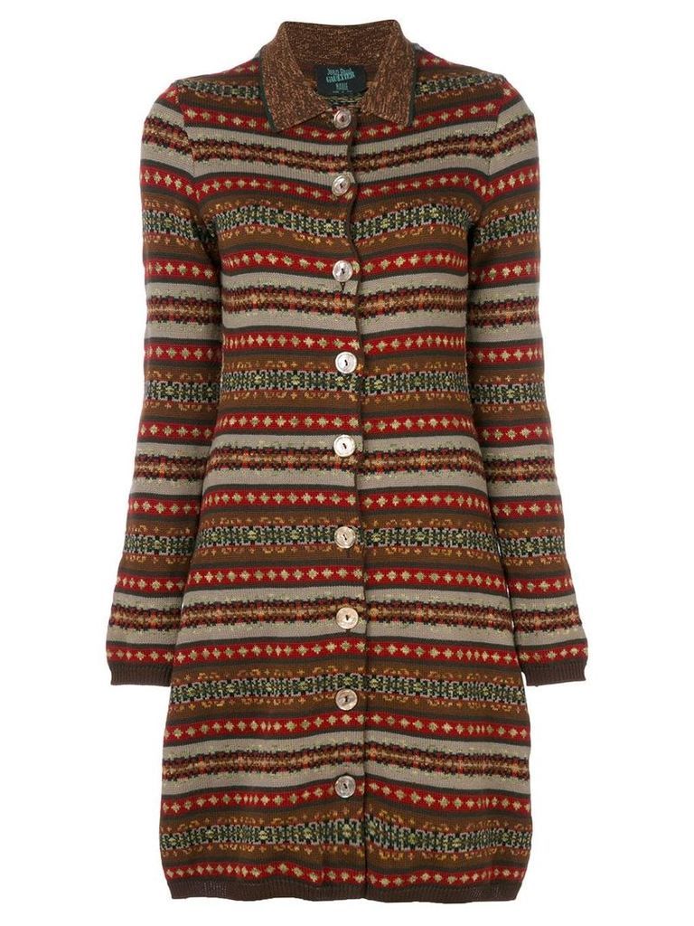 Jean Paul Gaultier Pre-Owned long knitted cardigan - Multicolour