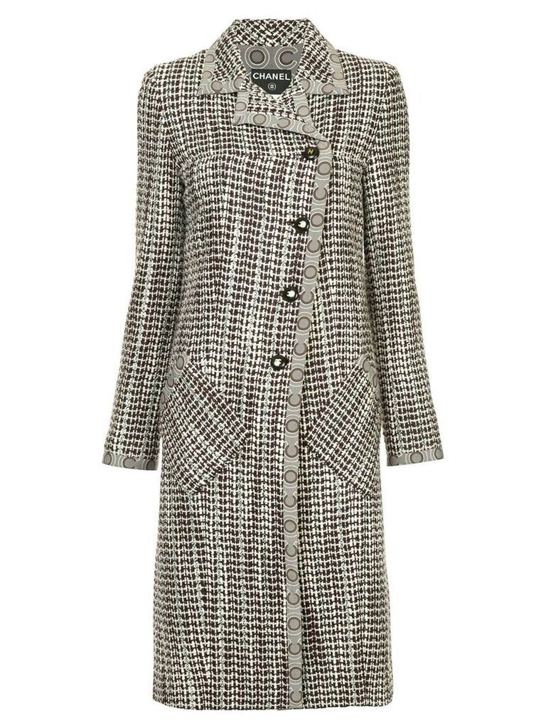 Chanel Pre-Owned tweed midi coat - Brown