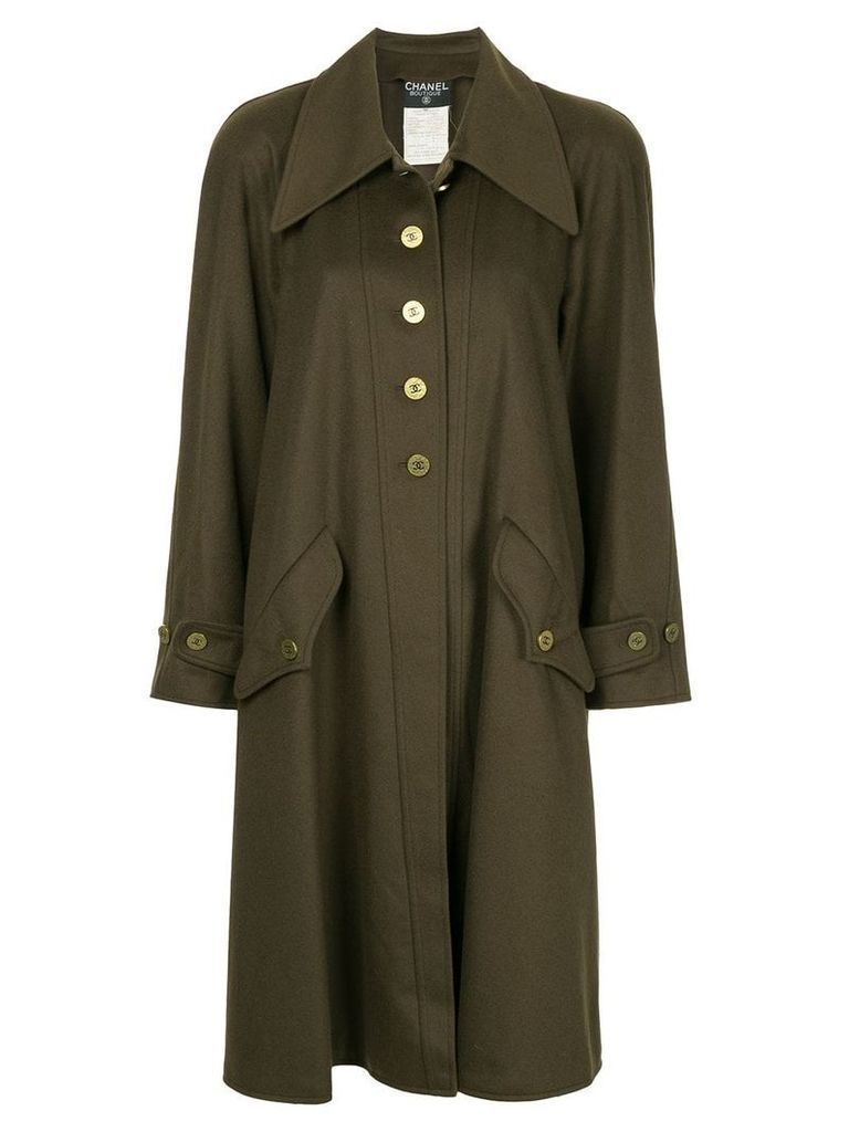 Chanel Pre-Owned cashmere midi coat - Green