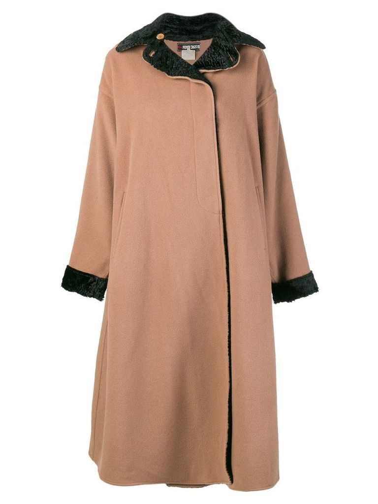 Fendi Pre-Owned boxy long coat - Brown