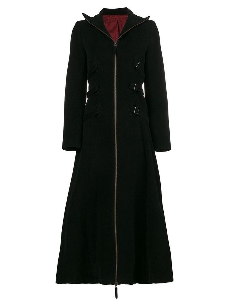 Jean Paul Gaultier Pre-Owned strappy long coat - Black