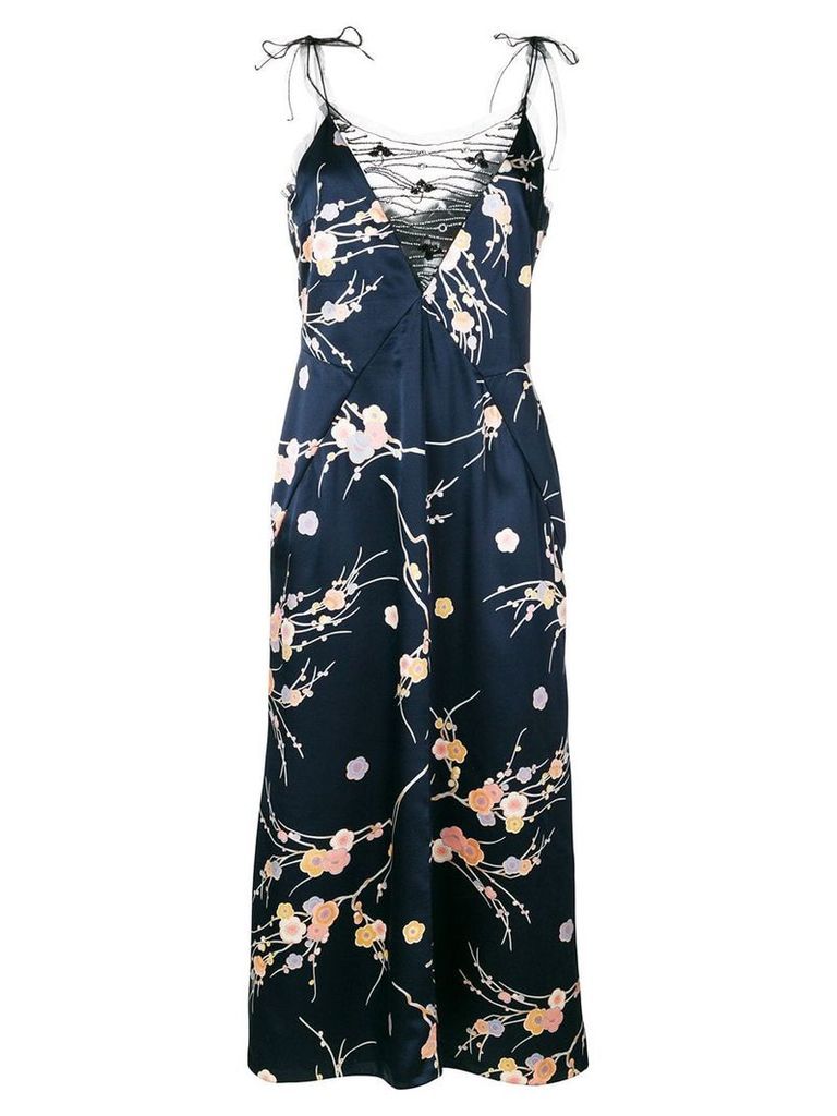 Giorgio Armani Pre-Owned embellished floral slip dress - Blue