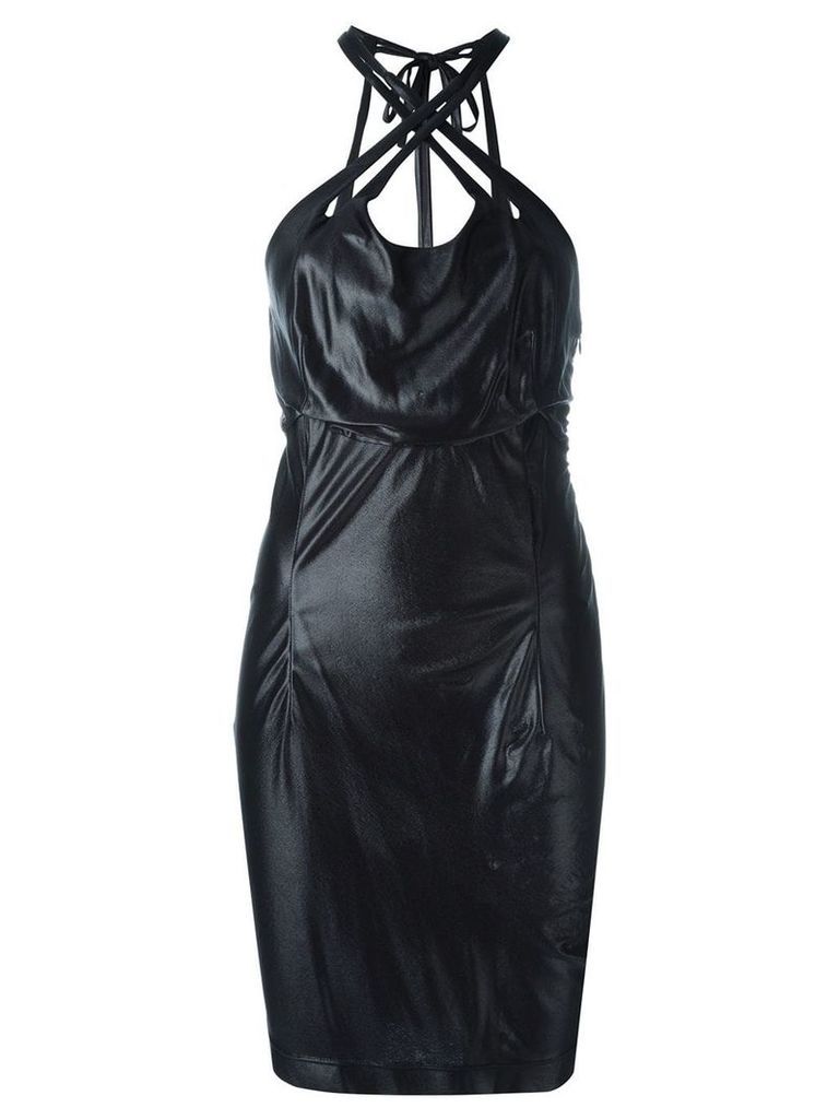 Krizia Pre-Owned criss-cross stretch dress - Black