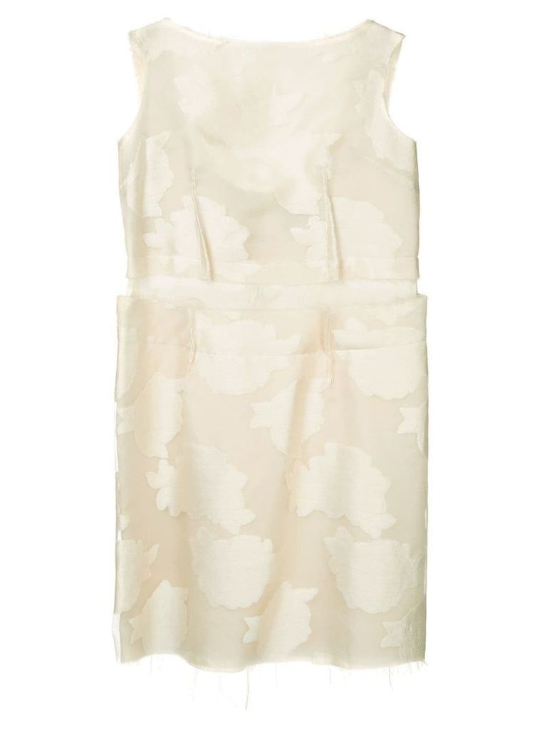 Comme Des Garçons Pre-Owned frayed embroidered sleeveless dress -