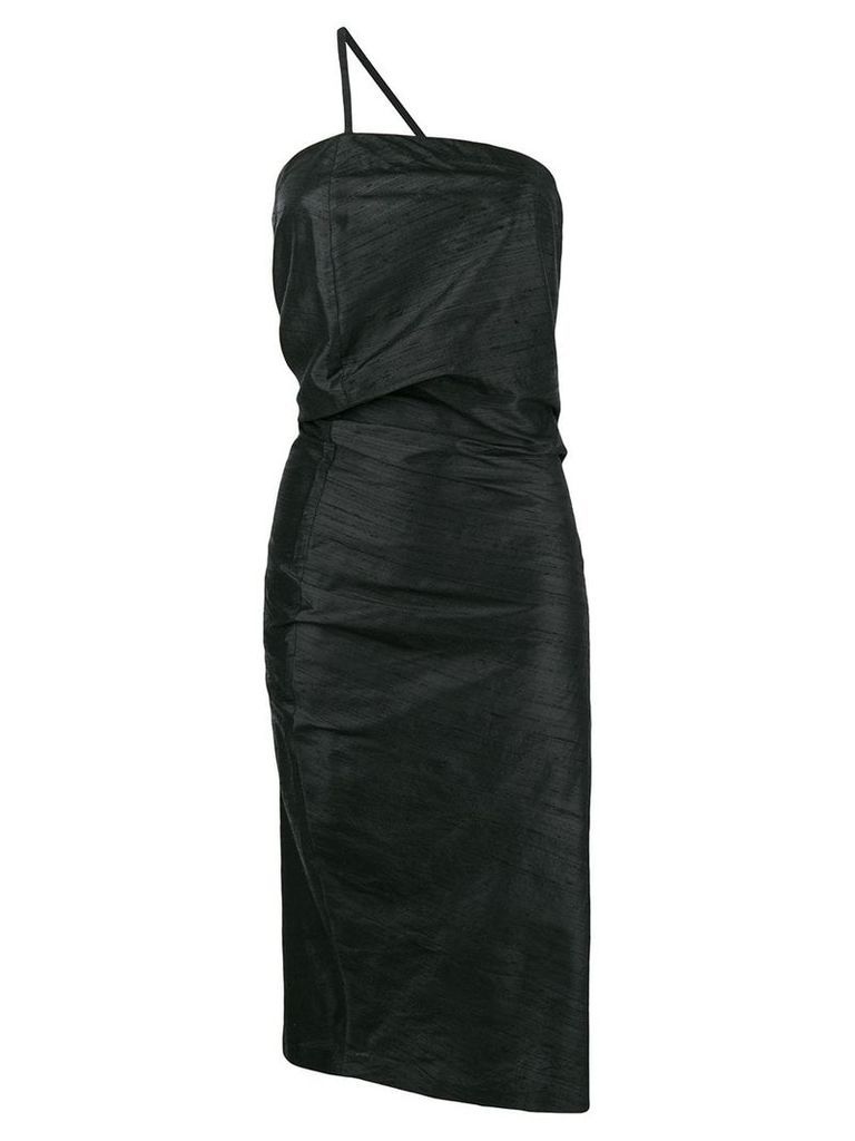 Romeo Gigli Pre-Owned draped asymmetric midi dress - Black