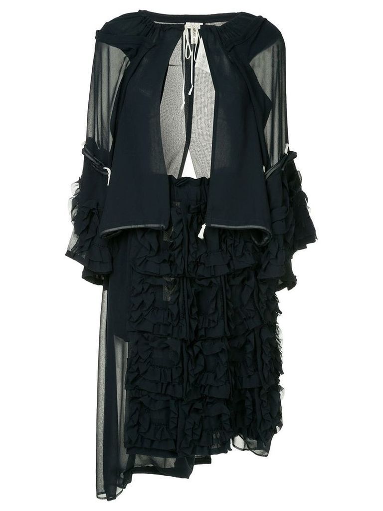 Comme Des Garçons Pre-Owned layered frilled jacket and dress - Black