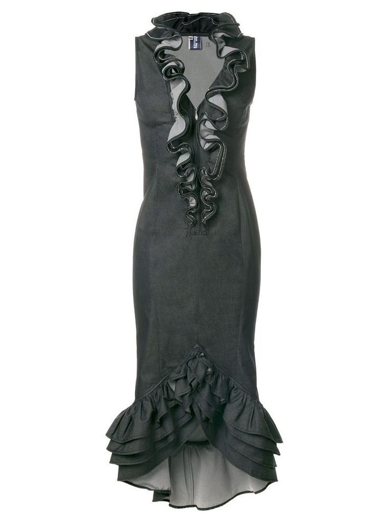 Jean Paul Gaultier Pre-Owned embellished ruffle dress - Black