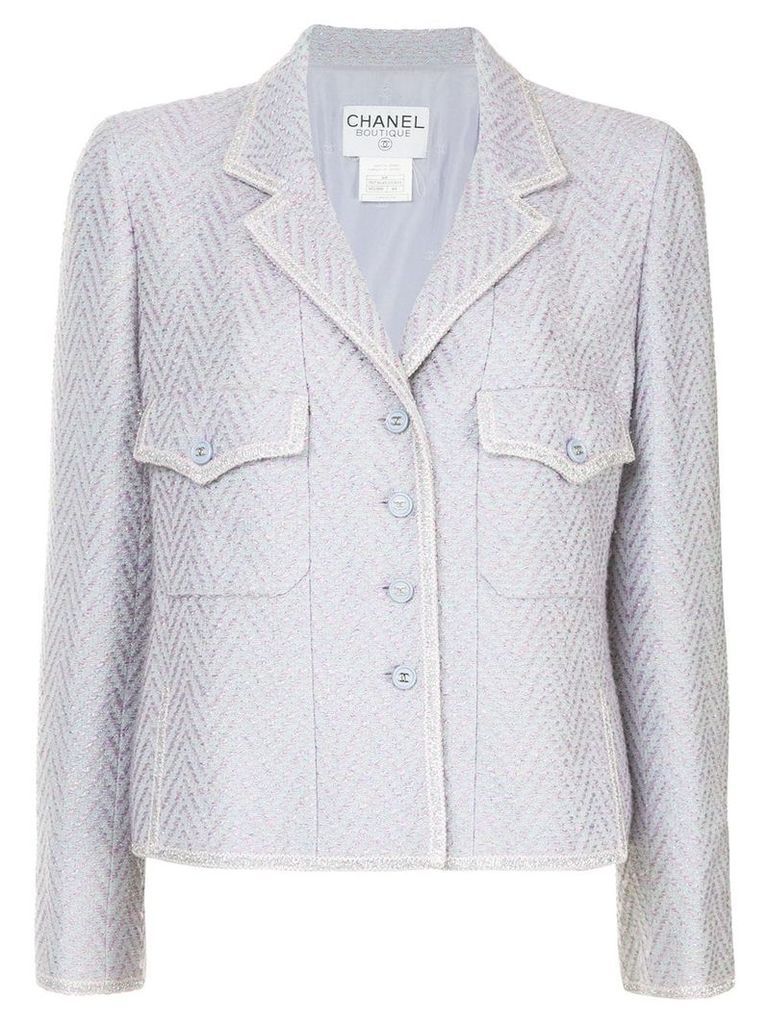Chanel Pre-Owned fishtail pattern fitted jacket - PINK