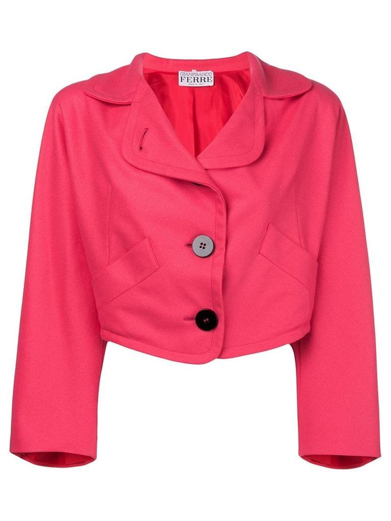 Gianfranco Ferré Pre-Owned oversized cropped blazer - PINK