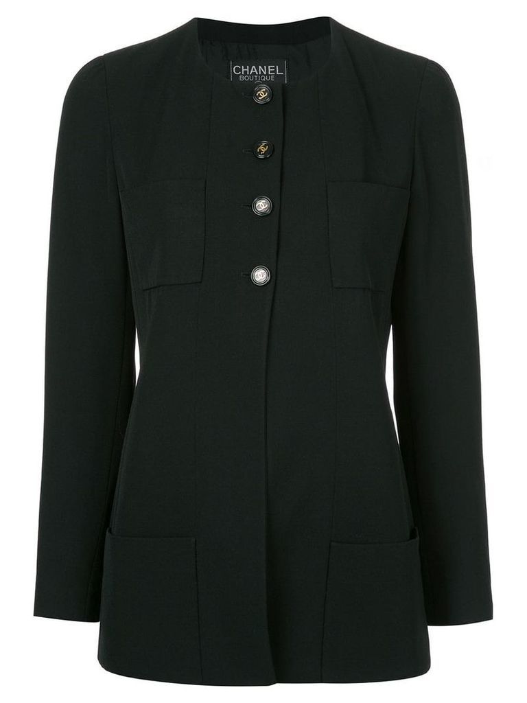 Chanel Pre-Owned collarless boxy jacket - Black