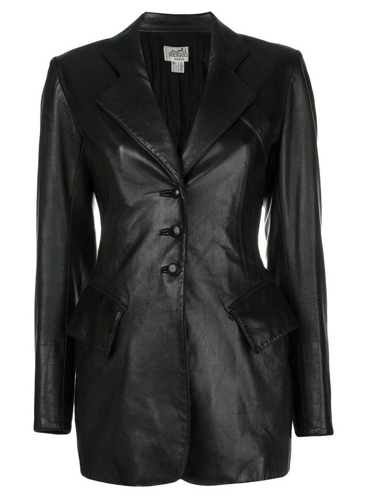 Hermès pre-owned fitted longsleeved jacket - Black