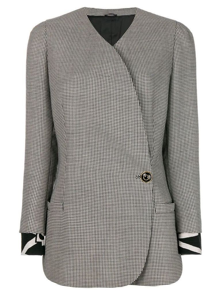 Versace Pre-Owned gingham checked jacket - White