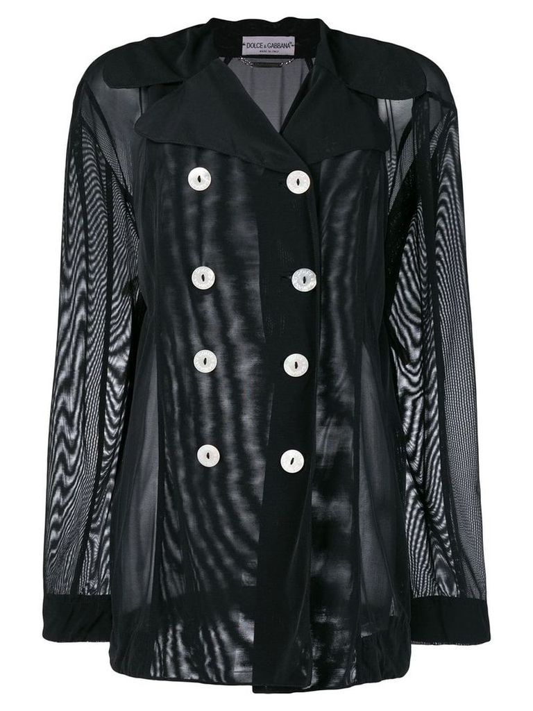Dolce & Gabbana Pre-Owned sheer double-breasted jacket - Black