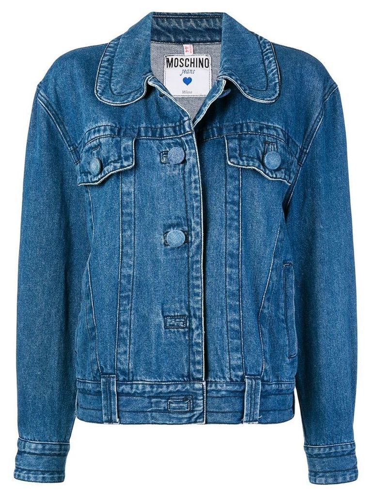 Moschino Pre-Owned round-collar denim jacket - Blue
