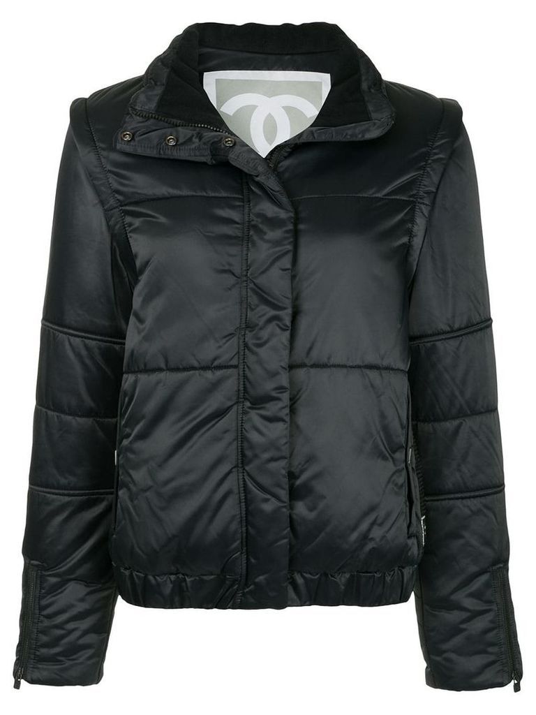 Chanel Pre-Owned high collar padded jacket - Black
