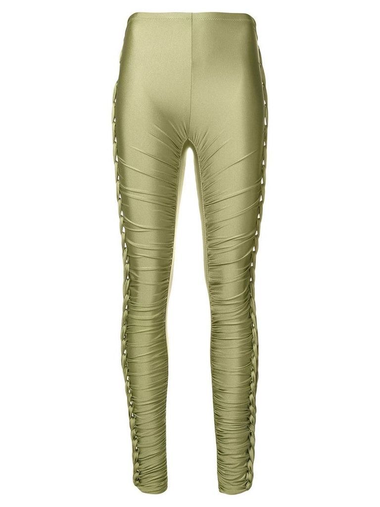 Jean Paul Gaultier Pre-Owned braided lateral trousers - Green