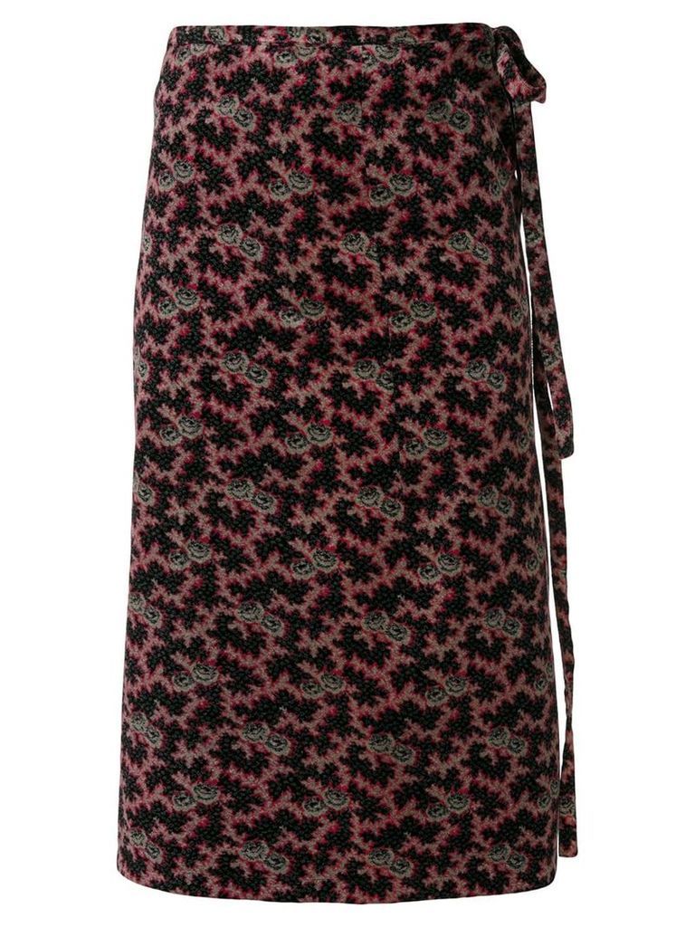 Comme Des Garçons Pre-Owned floral velvet wrap skirt - Multicolour