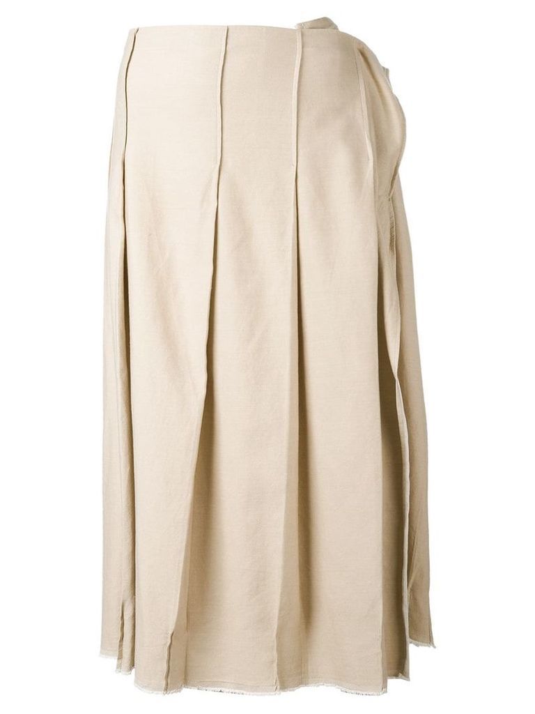 Yohji Yamamoto Pre-Owned pleated skirt - Neutrals